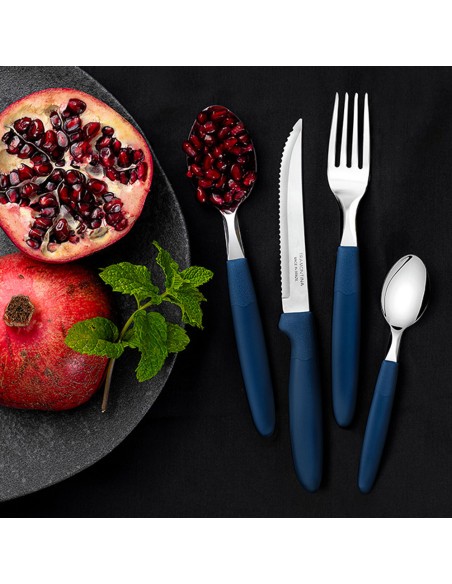 Juego de cucharas de mesa 3 piezas ipanema azul 19cm tramontina