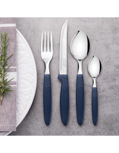 Juego de cucharas de mesa 3 piezas ipanema azul 19cm tramontina