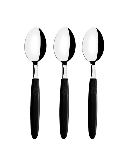 Juego de cucharas para té 3 piezas ipanema negro 13,9cm tramontina