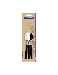 Juego de cucharas para té 3 piezas ipanema negro 13,9cm tramontina 2