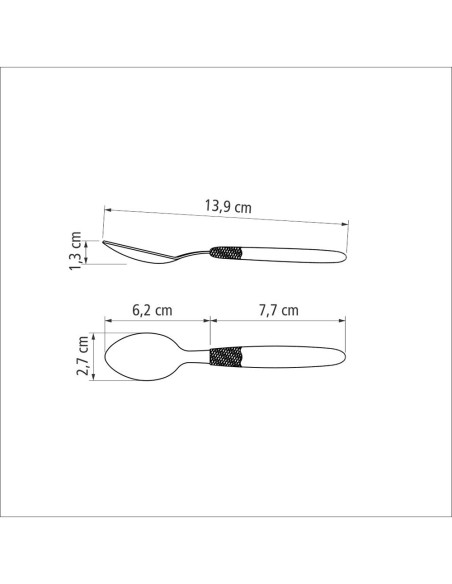 Juego de cucharas para té 3 piezas ipanema azul 13,9cm tramontina