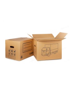 Caja de carton para mudanza (asa troquelada) 60x40x40cm fun & go