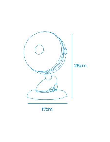 Mini ventilador recargable con pinza y base, 3 w, ø 17 x 18 x 28 cm