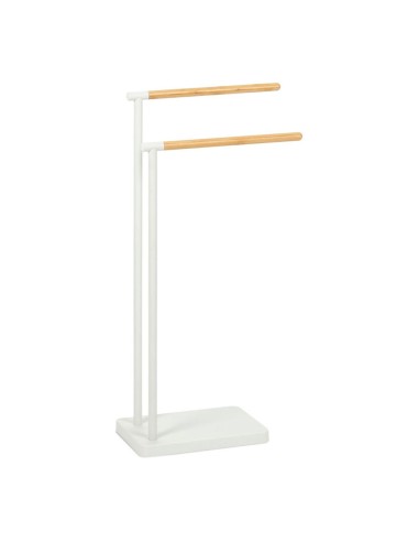 Toallero pie blanco de metal 30 x 20 x 78 cm