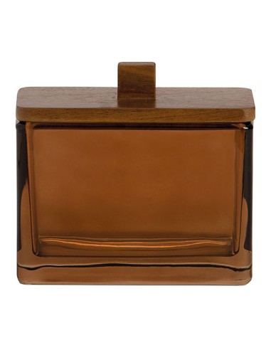 Caja decorativa de cristal marrón