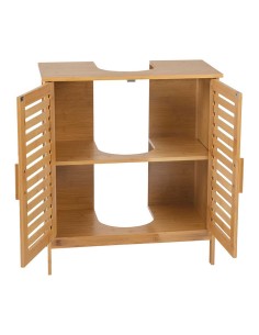Armario bajo para lavabo de bambú 60 x 30 x 62 cm 2