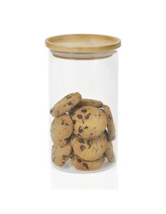 Bote de vidrio/madera ø9,5x17,5cm cc16204 andrea house 2