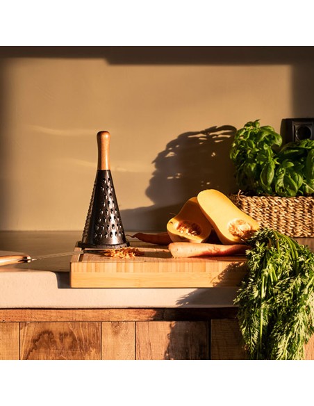 Rallador inoxidable negro/acacia cc73014 andrea house