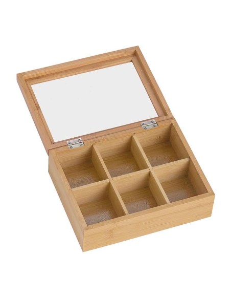 Caja de infusiones de bambú 21x16x7,5cm cc73015 andrea house