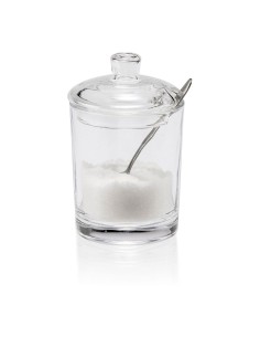 Azucarero con cuchara de cristal ø7x11cm ms21523 andrea house