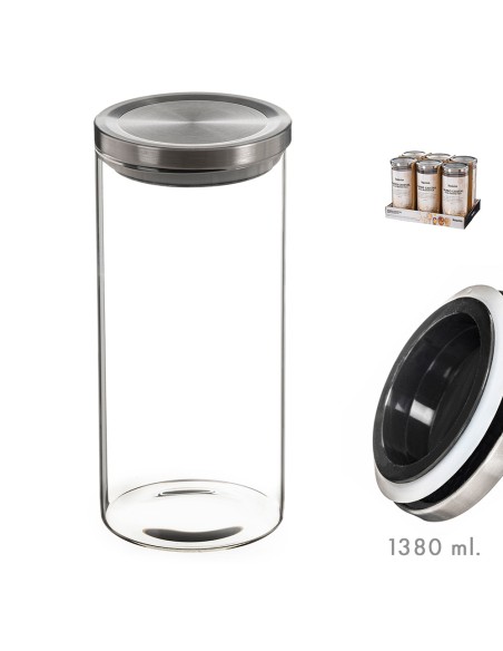 Tarro de cristal con tapa de metal 1380ml kozina