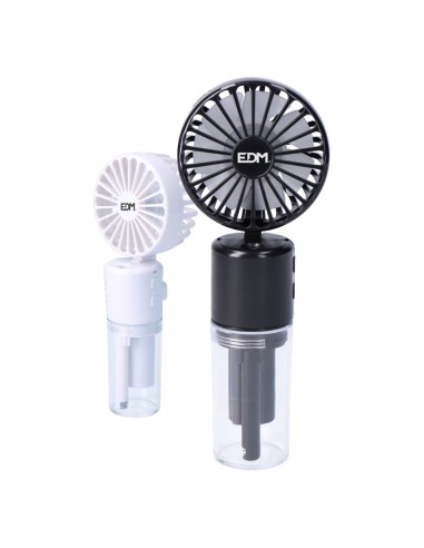 Ventilador nebulizador recargable, 4 velocidades. 6,2 x 16,4 cm. colores surtidos
