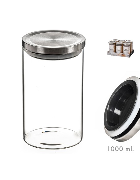 Tarro de cristal con tapa de metal 1000ml kozina