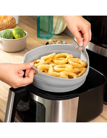 Cesta de silicona plegable para freidora de aire