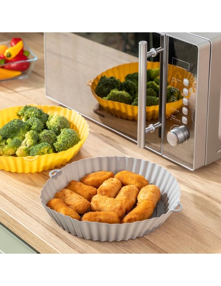 Cestas de silicona con pincel para freidoras de aire