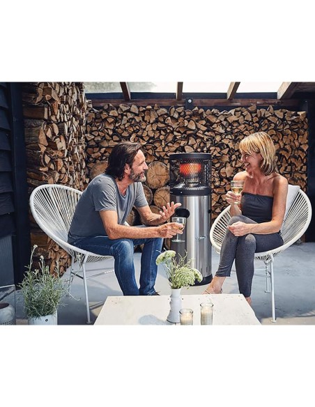 Estufa de gas de exterior de acero inoxidable ø42x115cm enders polo