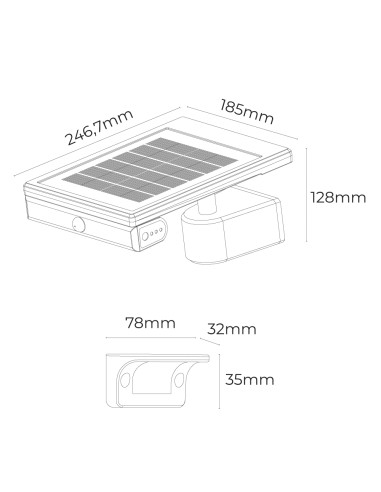 Aplique solar led 6w 720lm 6.500k con sensor...