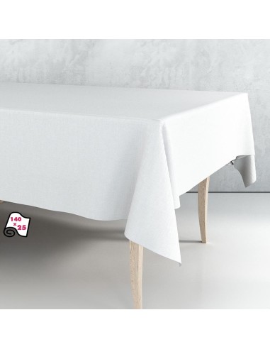 Rollo de hule mantel blanco liso 1,40 x 25 m