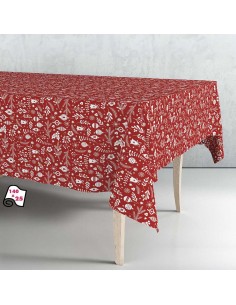 Rollo de hule mantel navidad rojo nordic 1,40 x 25 m