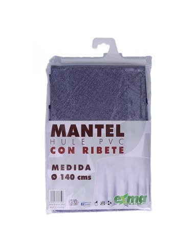 Mantel de hule ribeteado redondo colores...