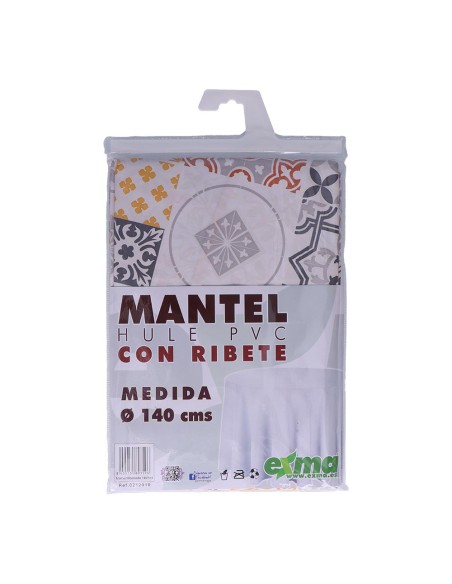 Mantel de hule ribeteado redondo colores surtidos ø140 cm