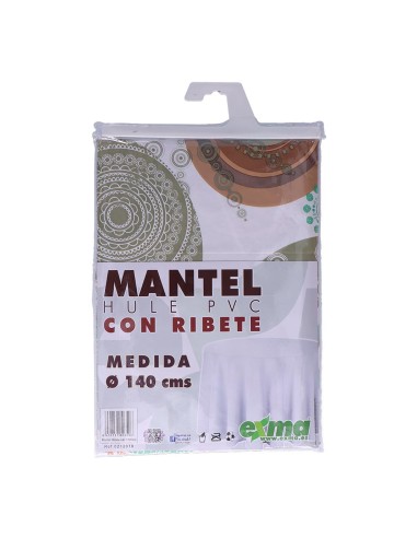 Mantel de hule ribeteado redondo colores...