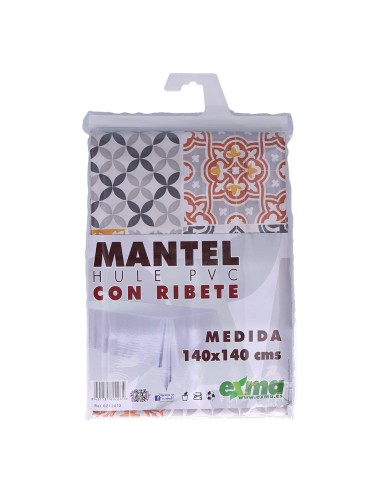 Mantel de hule ribeteado cuadrado colores...