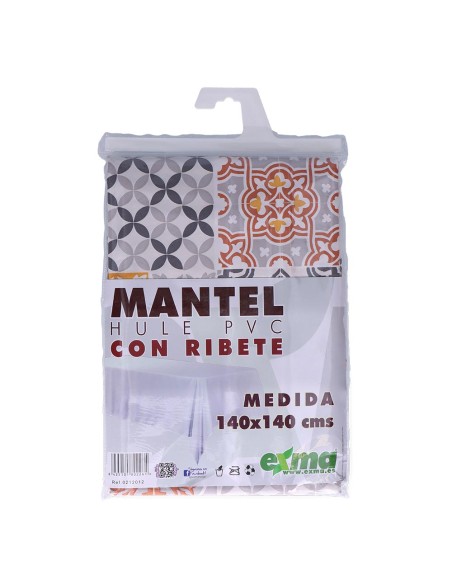 Mantel de hule ribeteado cuadrado colores surtidos 140 x 140 cm