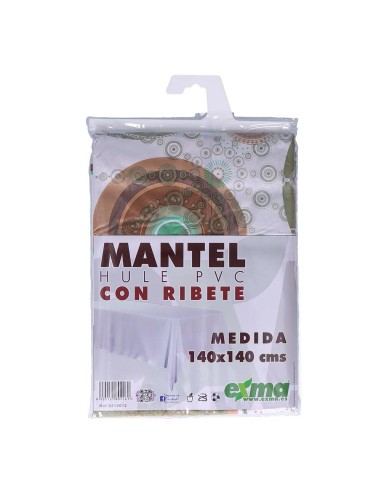 Mantel de hule ribeteado cuadrado colores...