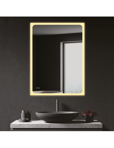 Espejo rectangular con led 20 w 80 x 60 cm