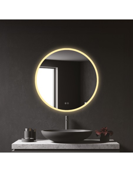 Espejo redondo con led 20 w 60 cm