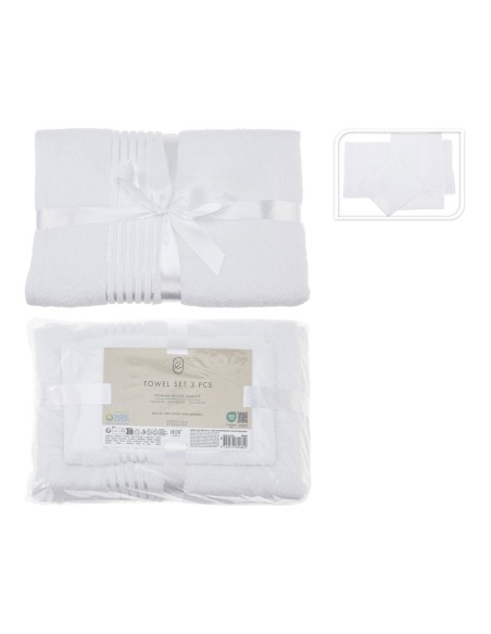 Juego de toallas de 3 medidas color blanco especial baño