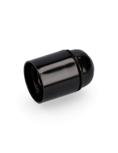 Portalámparas de baquelita reforzado e-27 negro (envasado)