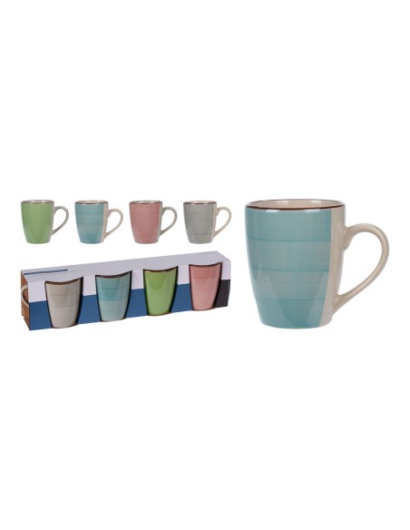 Juego de 4 tazas de colores diferentes. colores / modelos surtidos