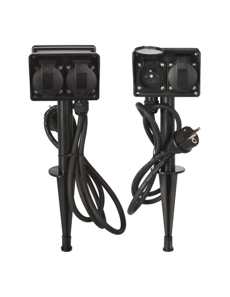 Estaca de jardín con 4 enchufes 2+2, ip44. fx control.