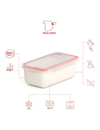 Fiambrera hermética blanco 750 ml