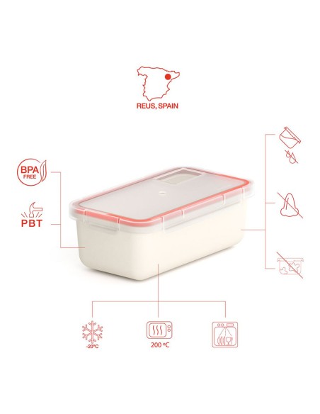 Fiambrera hermética blanco 750 ml