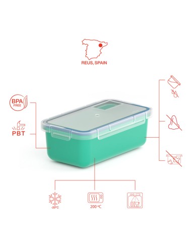 Fiambrera hermética turquesa 750 ml
