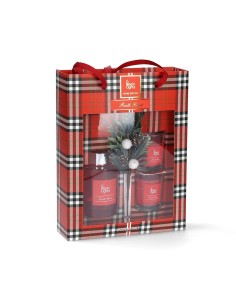 Estuche mikado difusor + 2 velas frutos rojos