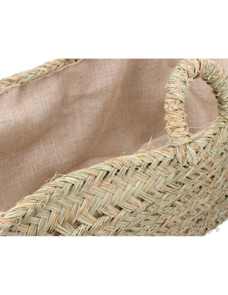Capazo de esparto con forro para leña 60x35x45cm oval