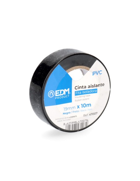 Cinta aislante calidad "supra" negra 10 m x 19 mm, blister