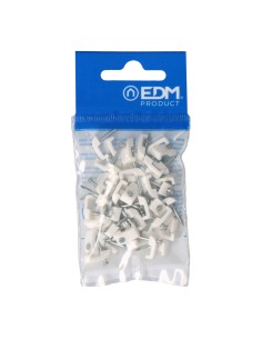 Grapa blanca para cable manguera plana 2x1,0mm n°03 (blister 50 unid.)