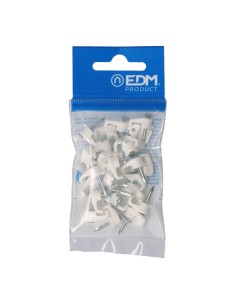Grapa blanca para cable manguera plana 2x1,5mm n°01 (blister 25 unid.)