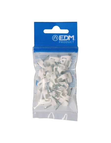Grapa blanca para cable manguera plana 2x1,5mm n°01 (blister 25 unid.)
