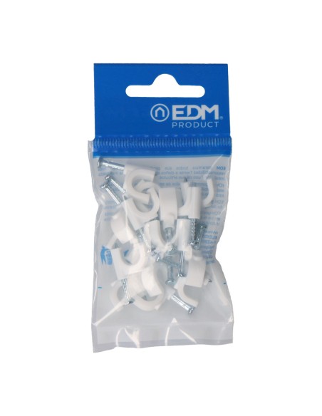 Grapa blanca para cable manguera tubular 2x2,5mm n°08 (blister 15 unid.)