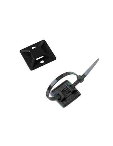 Soporte adhesivo para brida negra (blister 25 unid.)
