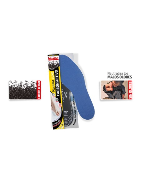 Plantilla para calzado luxe carbón activo recortable hidalgo