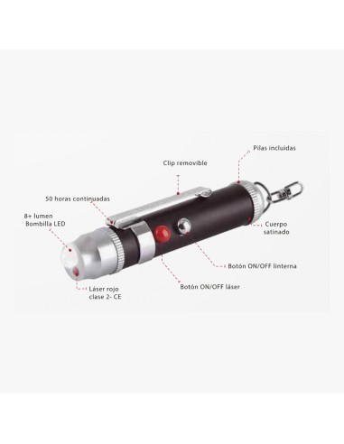 Laserlite potente linterna led con láser rojo...