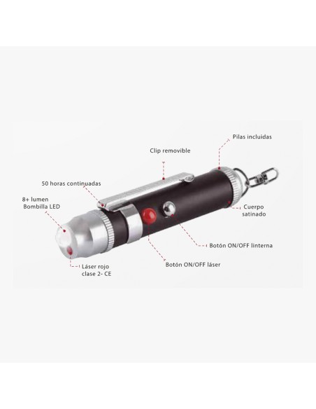 Laserlite potente linterna led con láser rojo homologado