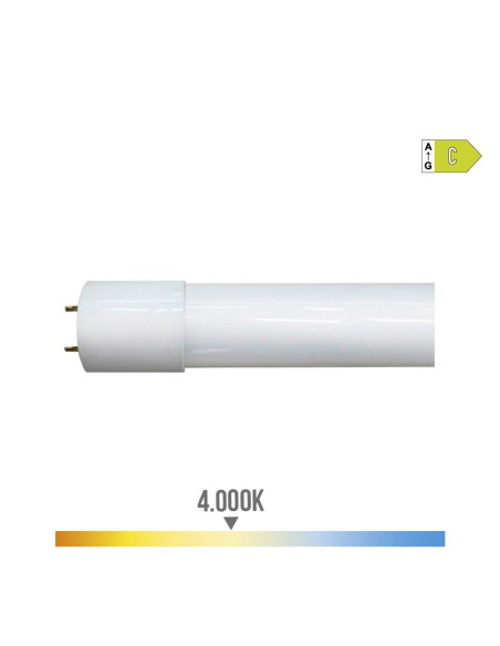Tubo led t8 18 w 2.900 lm 4.000 k luz día clase c (eq.36w) ø2,6 x 120 cm